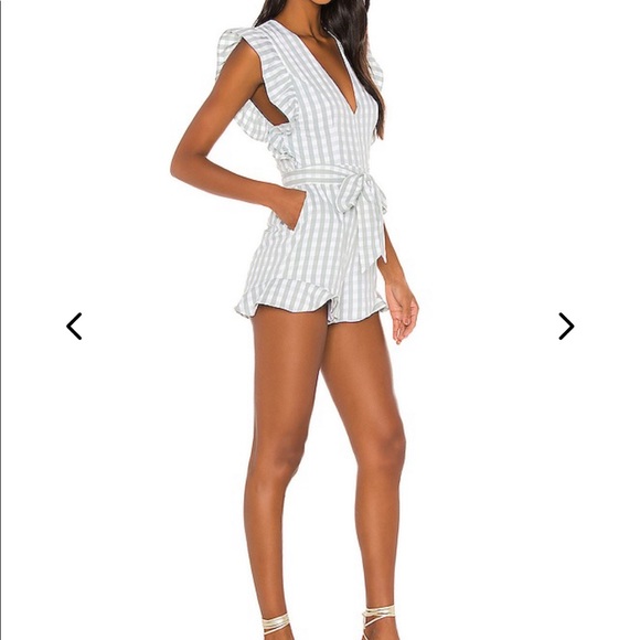 Lovers + Friends Jill Romper Sage Green - Picture 2 of 9